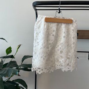White Lace Mini Skirt